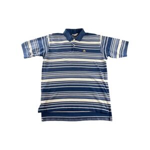 Brooks Brothers Golden Fleece Polo Shirt Blue Stripe Embroidered Logo Mens Large